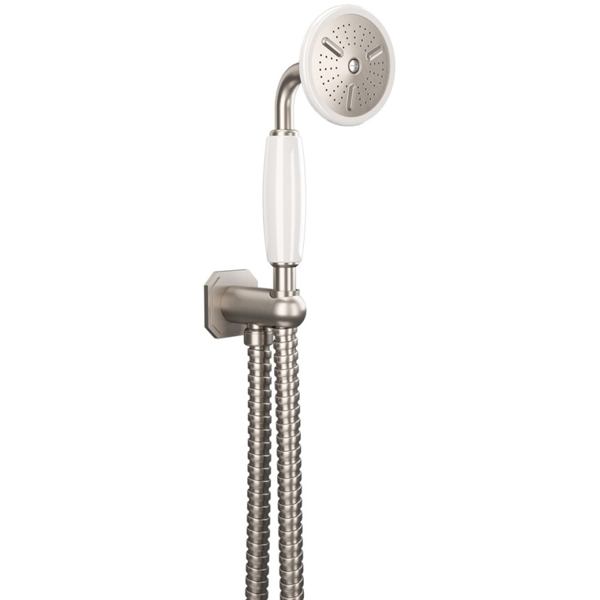 Cutout image of Crosswater Belgravia Brushed Nickel Shower Handset & Outlet